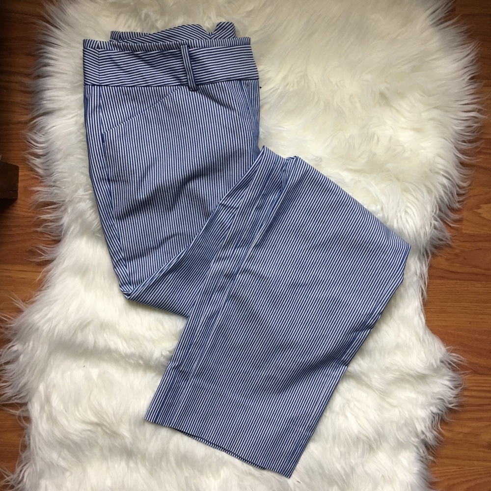 Express Editor Pinstripe Blue and White Pants